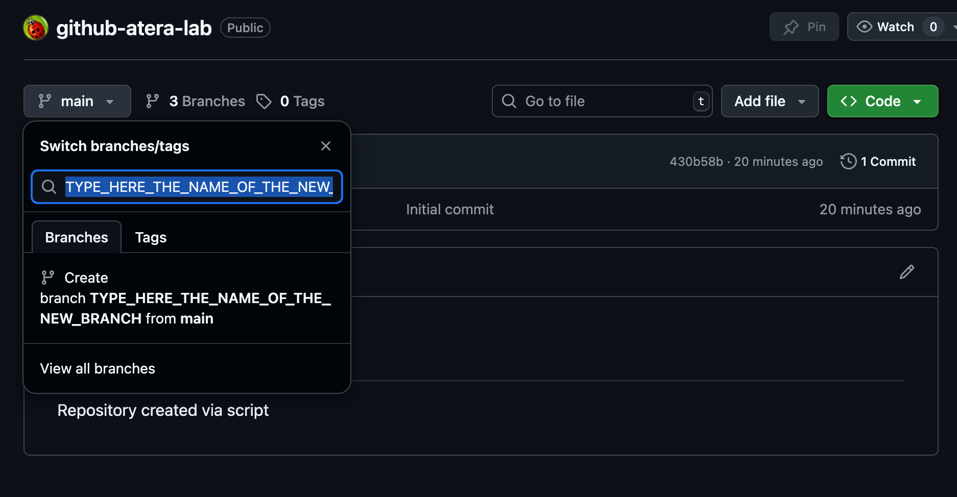 Create Branch